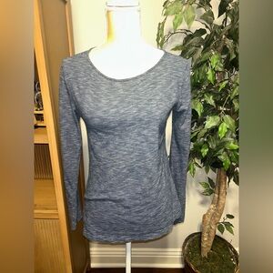 J Crew Artist Stipe Top Navy & White Stripe Sz S Women's Blue Long Sleeve Top